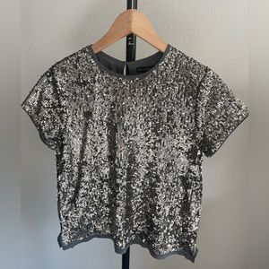 Abercrombie & Fitch - sequined short sleeve top - size XS